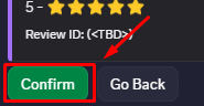 Confirm button on the final review dialog