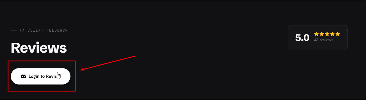Login to Review button on the Reviews page
